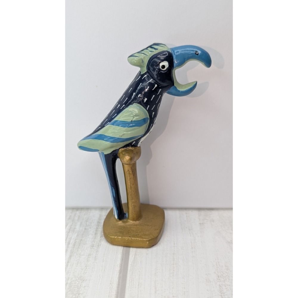 Easy Tiger Parrot Bottle Opener Cast Iron Tropical Bird Bar Decor Blue Green